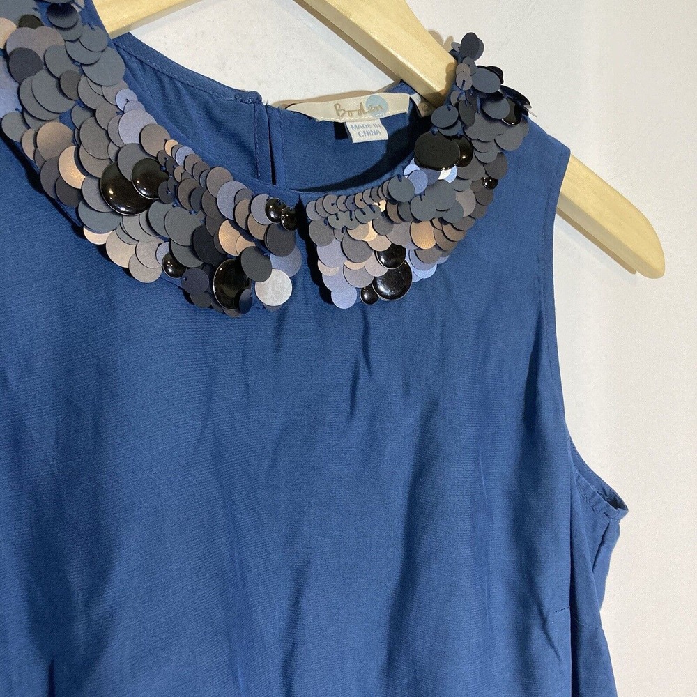Boden Blue Sequin Sleeveless Blouse